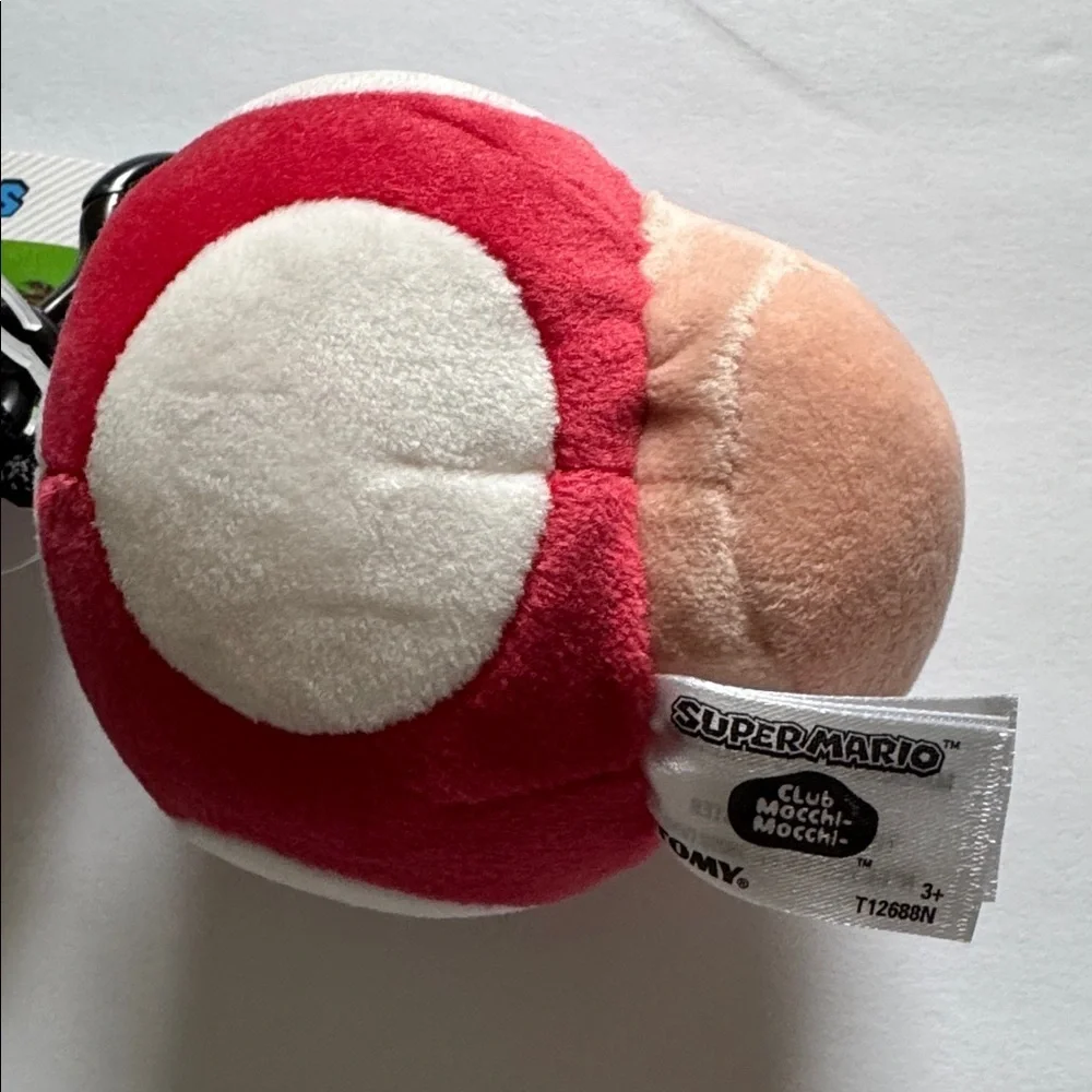 Target Club Mocchi Mocchi Super Mario Mushroom Plush Super Soft Squishy Clip On